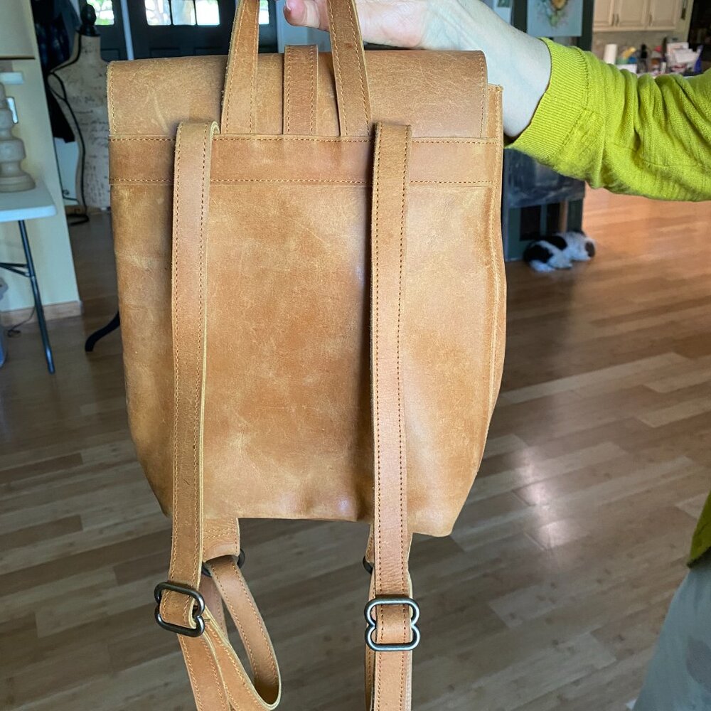Able Tan Leather Backpack - Picture 3 of 6